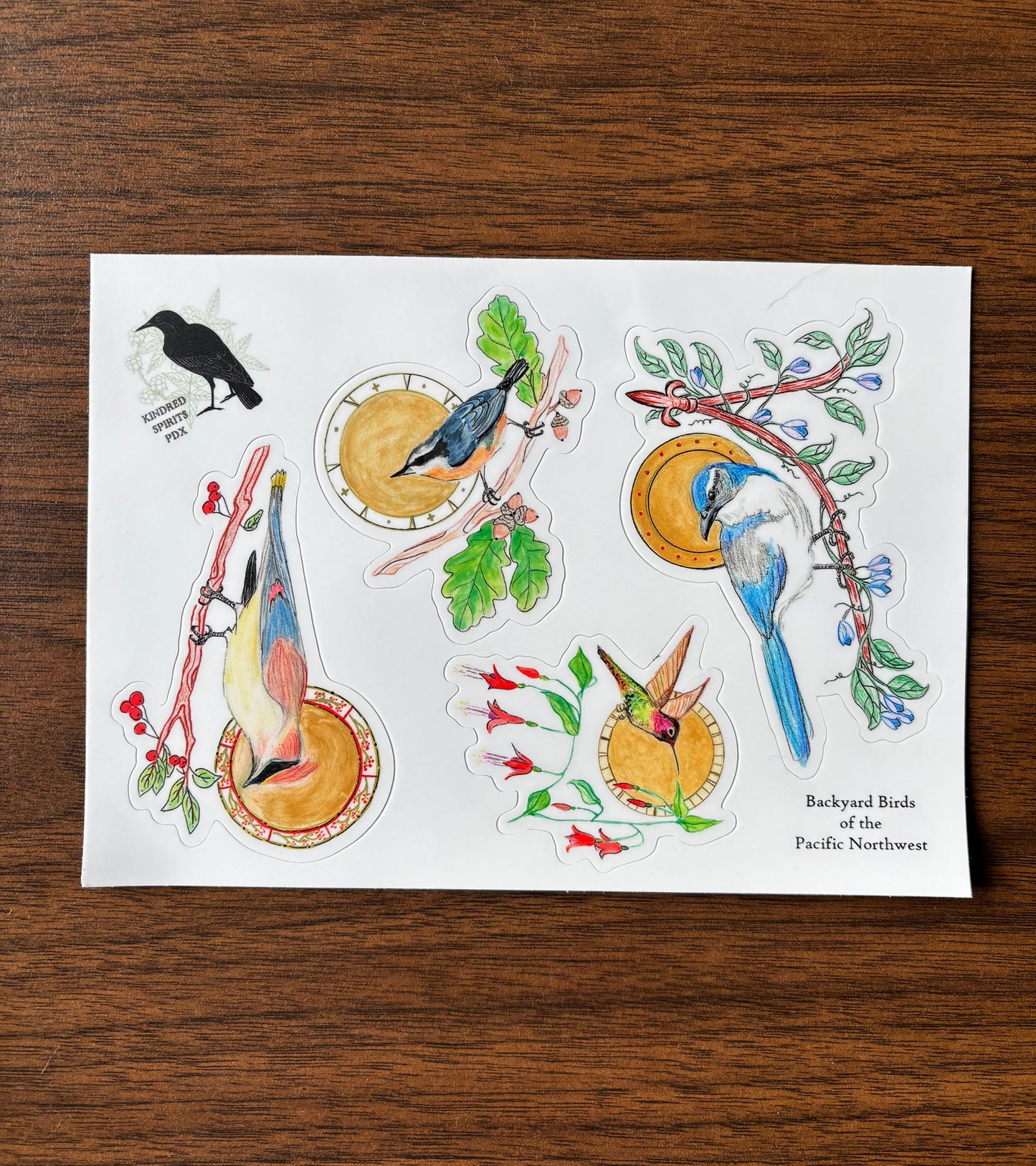 Backyard Birds of the Pacific Northwest vinyl sticker sheet