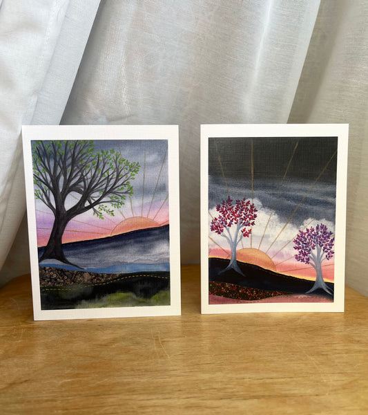 Good Morning & Good Evening greeting card 8 pack
