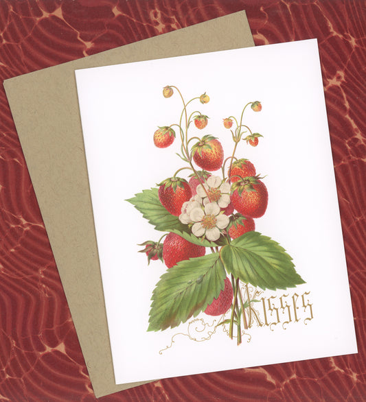 Strawberry Kisses - greeting card