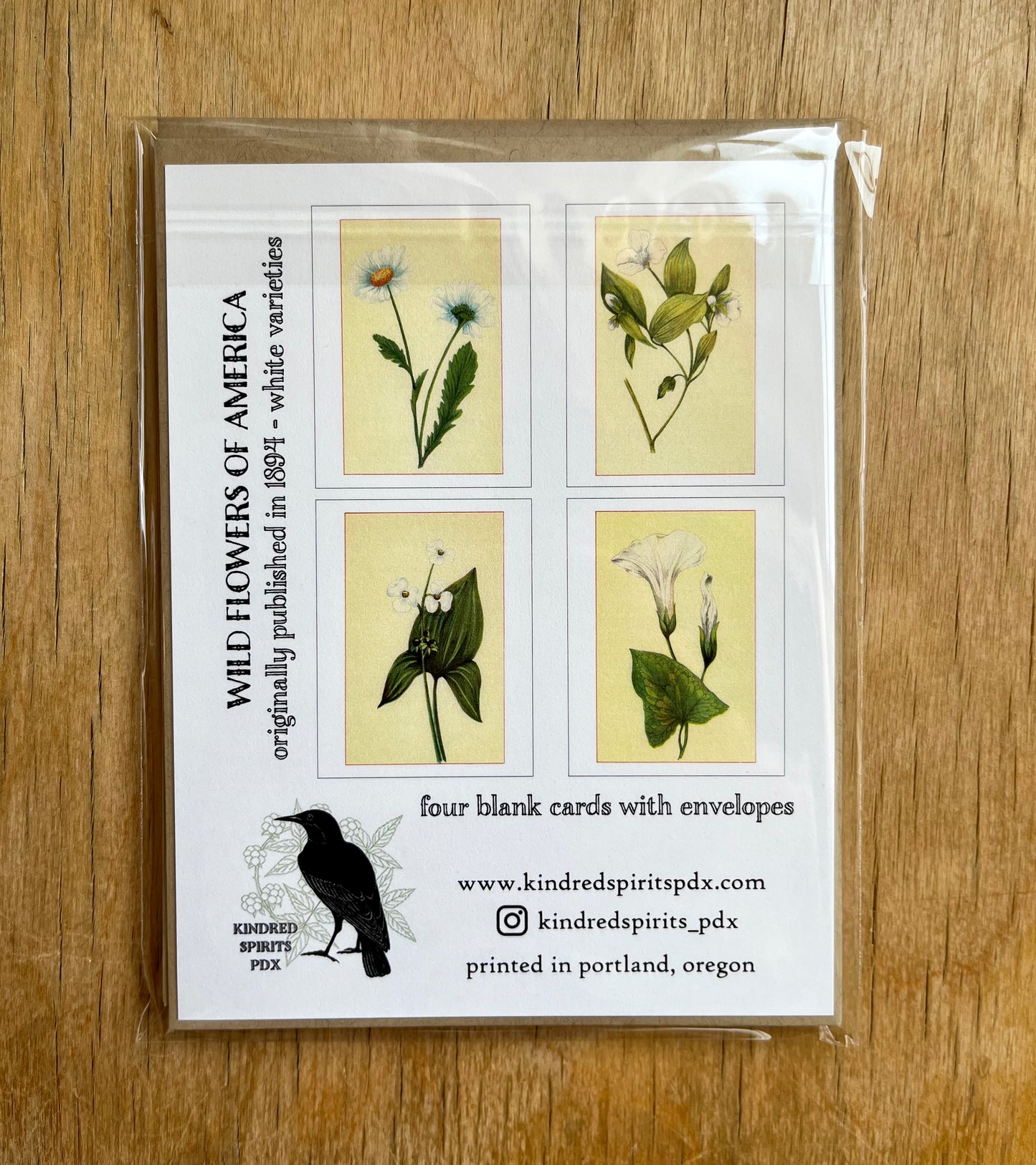 Wild flowers of America - greeting card 4 pack (white varieties)