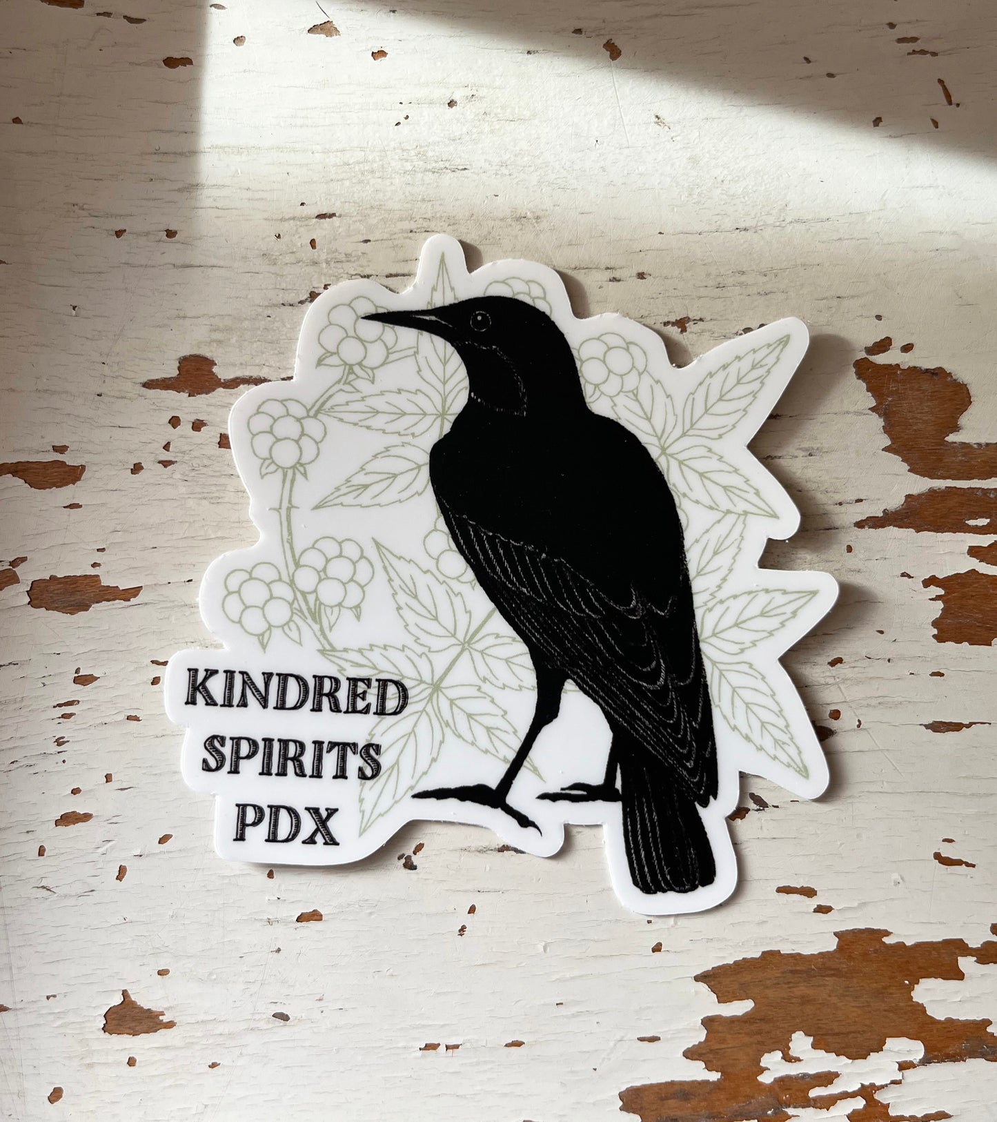 Starling and Raspberry Vines Logo - vinyl sticker
