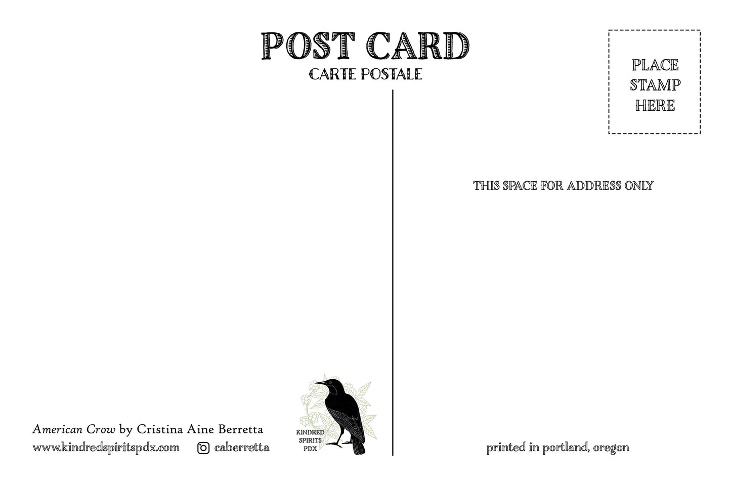 American Crow - postcard