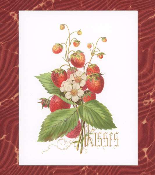 Strawberry Kisses  - greeting card