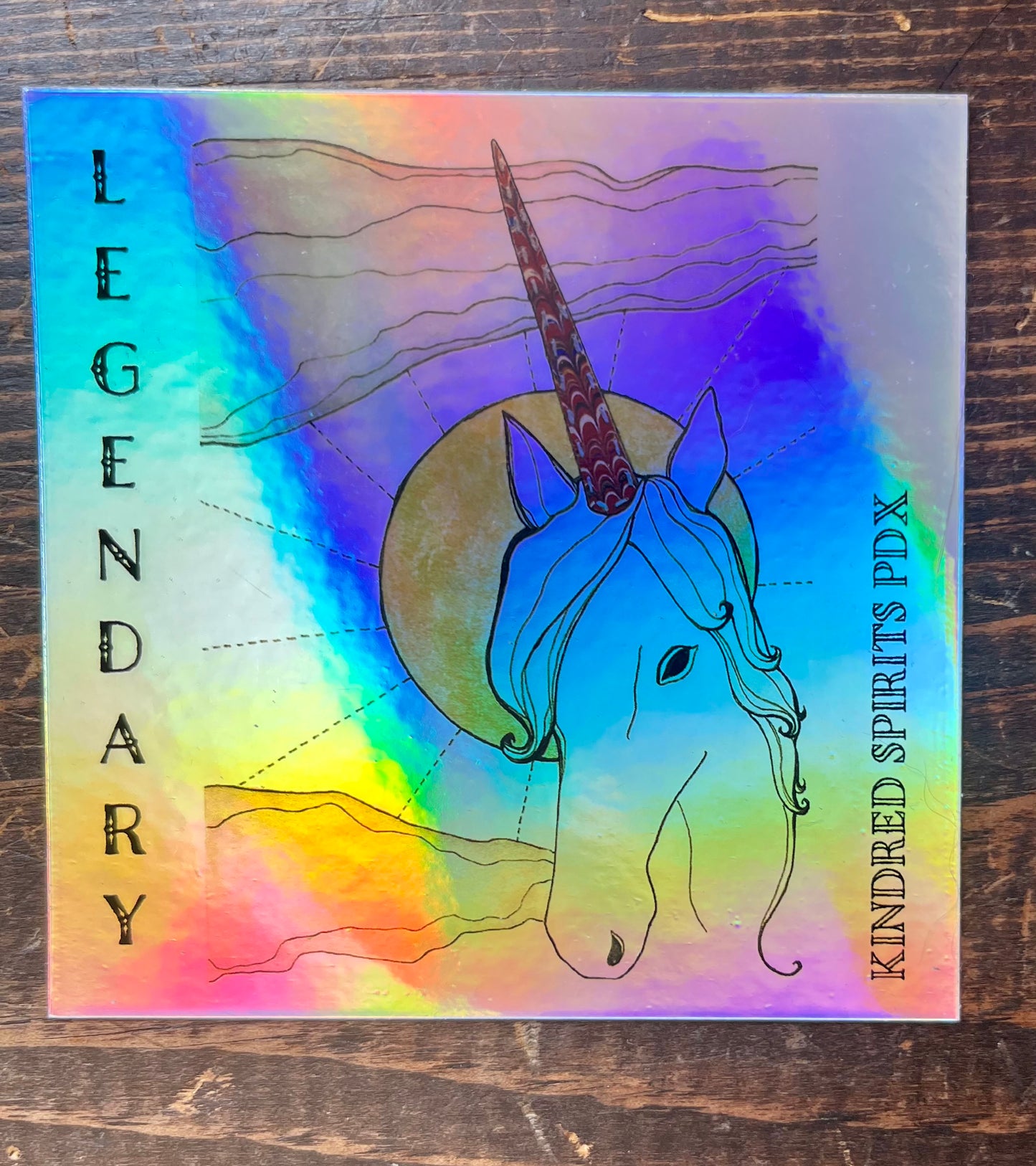 Legendary Unicorn holographic sticker