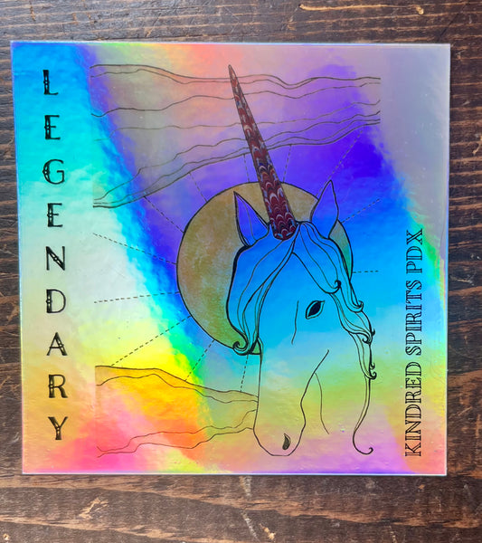 Legendary Unicorn holographic sticker