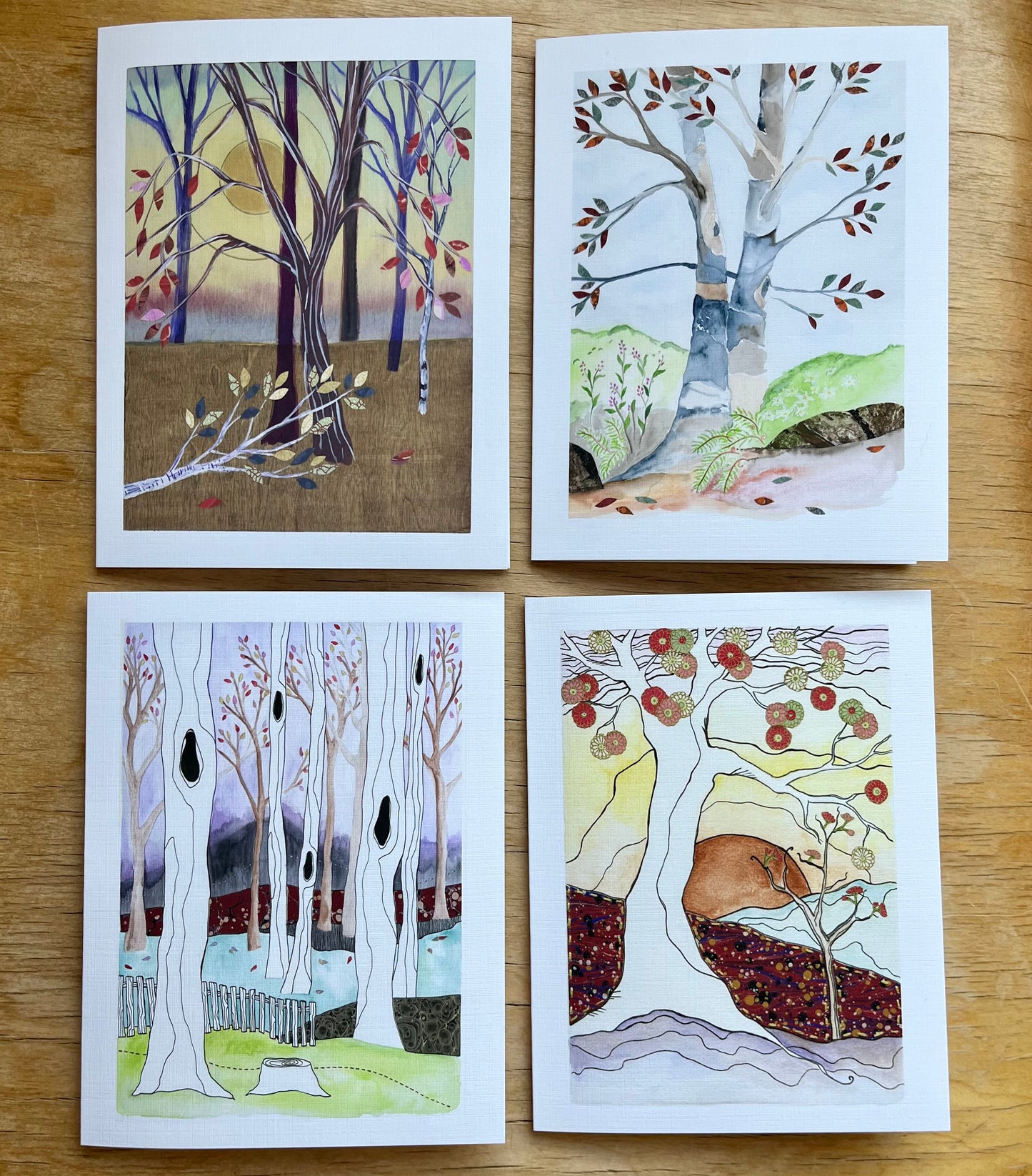 Tree Collection greeting card 4 pack