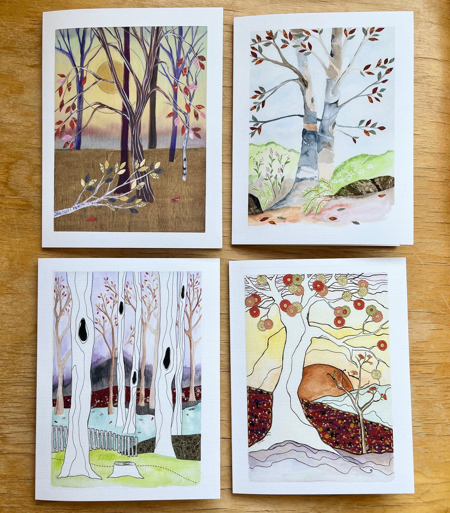 Tree Collection greeting card 4 pack