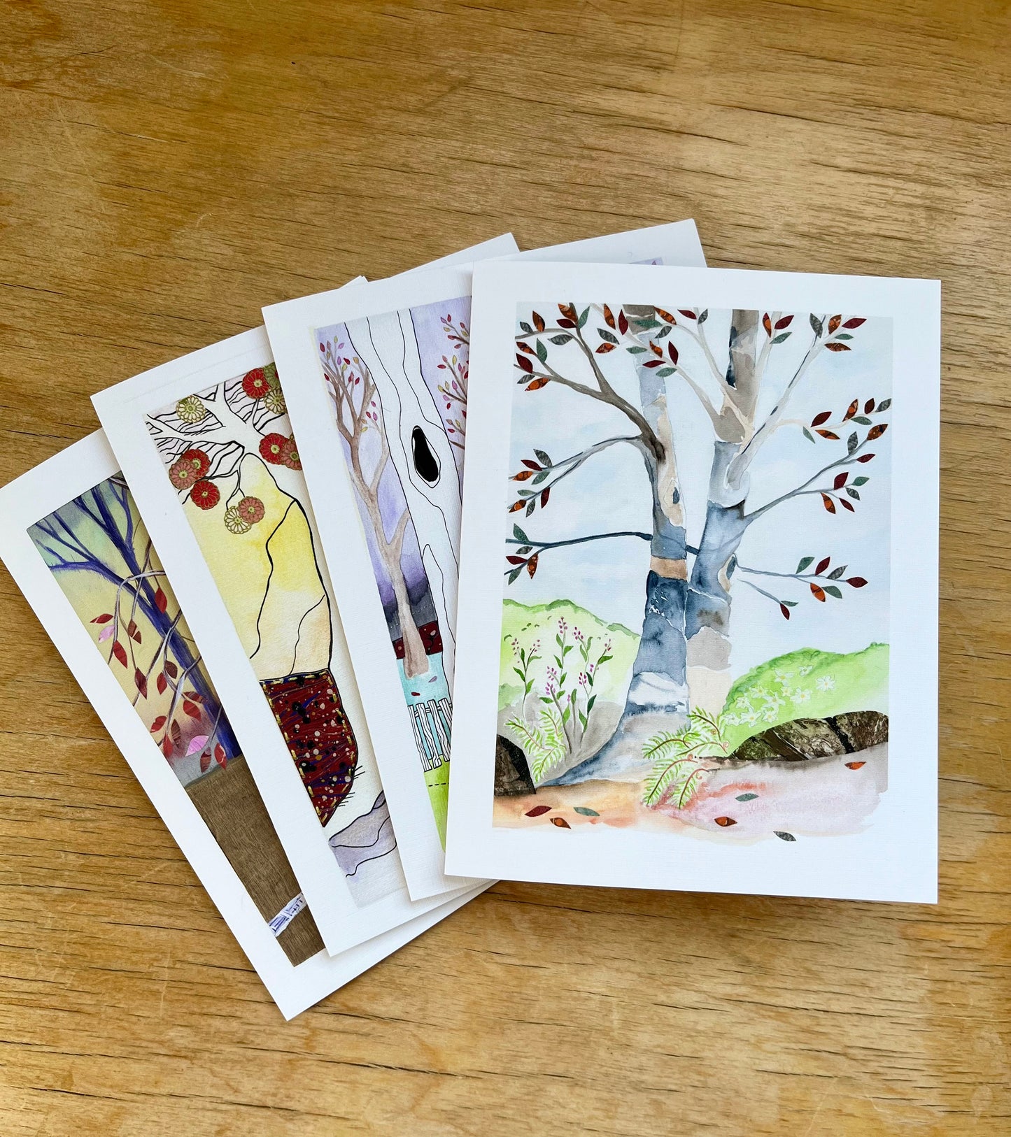 Tree Collection greeting card 4 pack