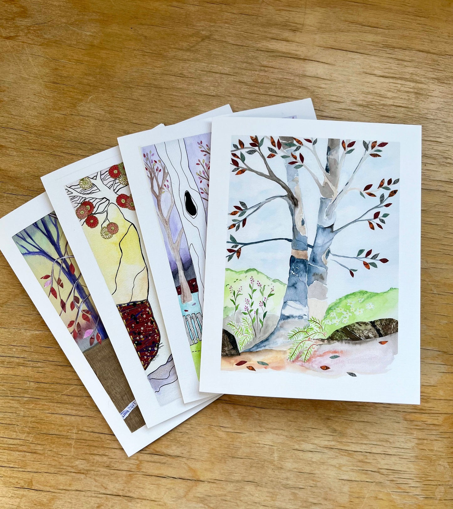 Tree Collection greeting card 4 pack