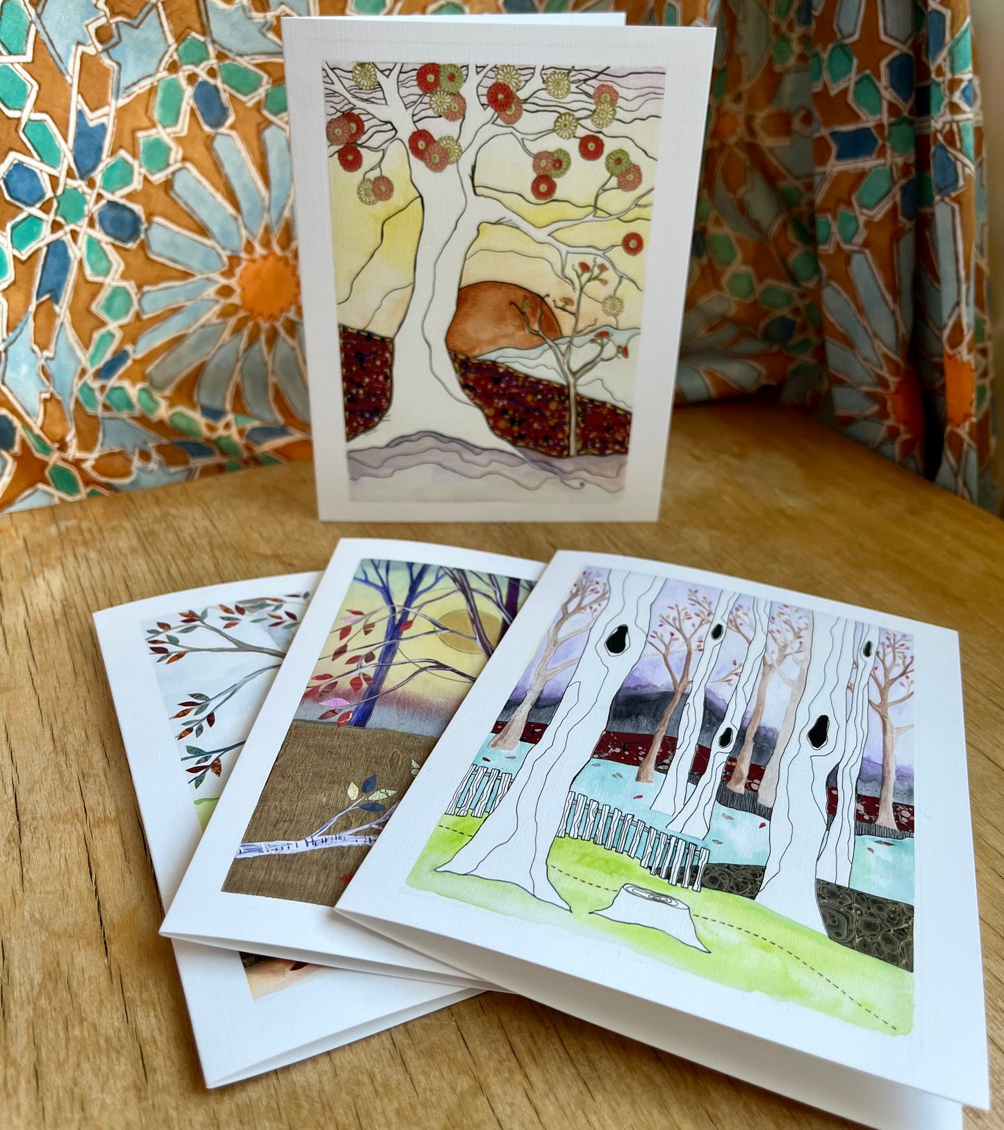 Tree Collection greeting card 4 pack