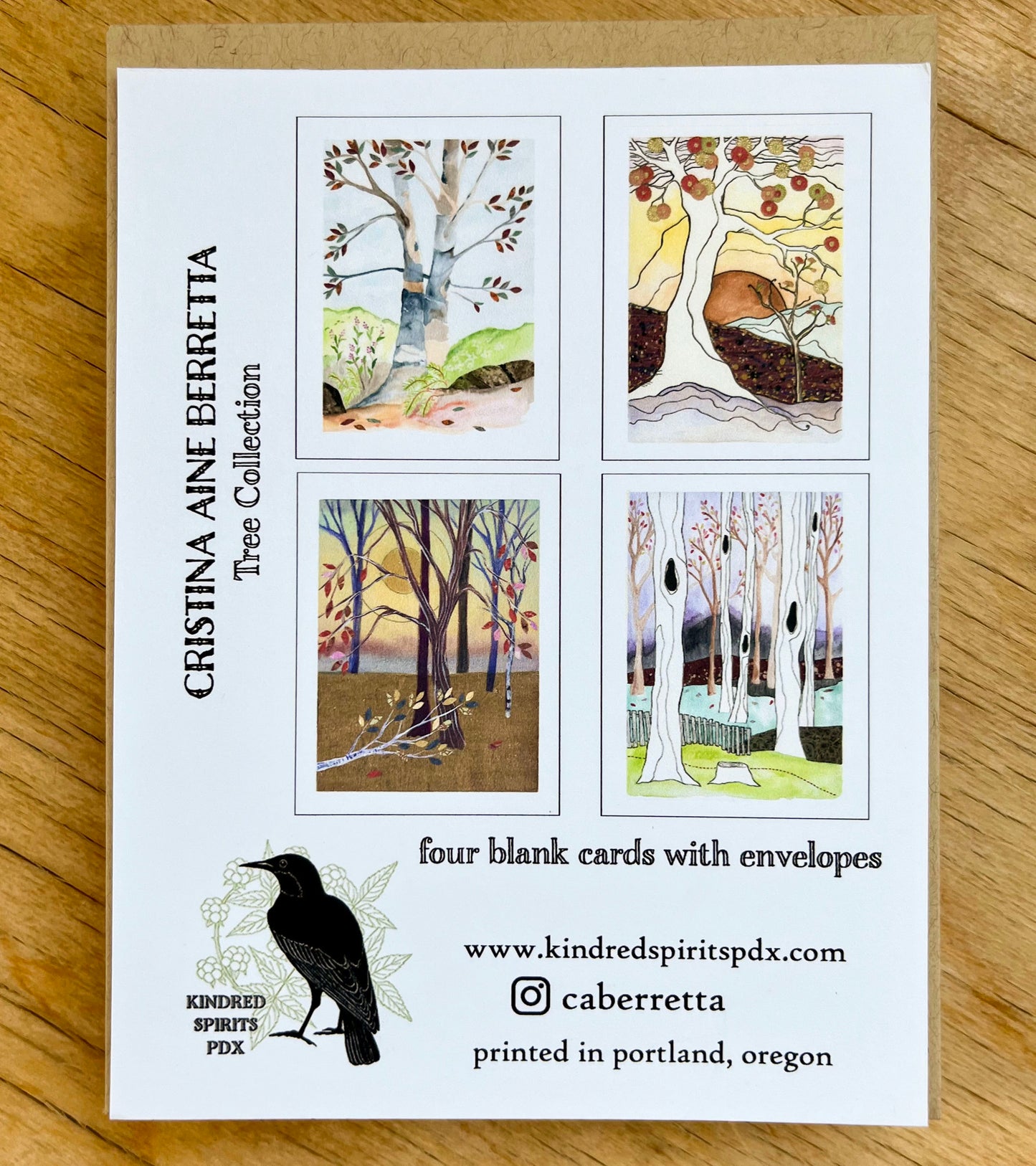 Tree Collection greeting card 4 pack